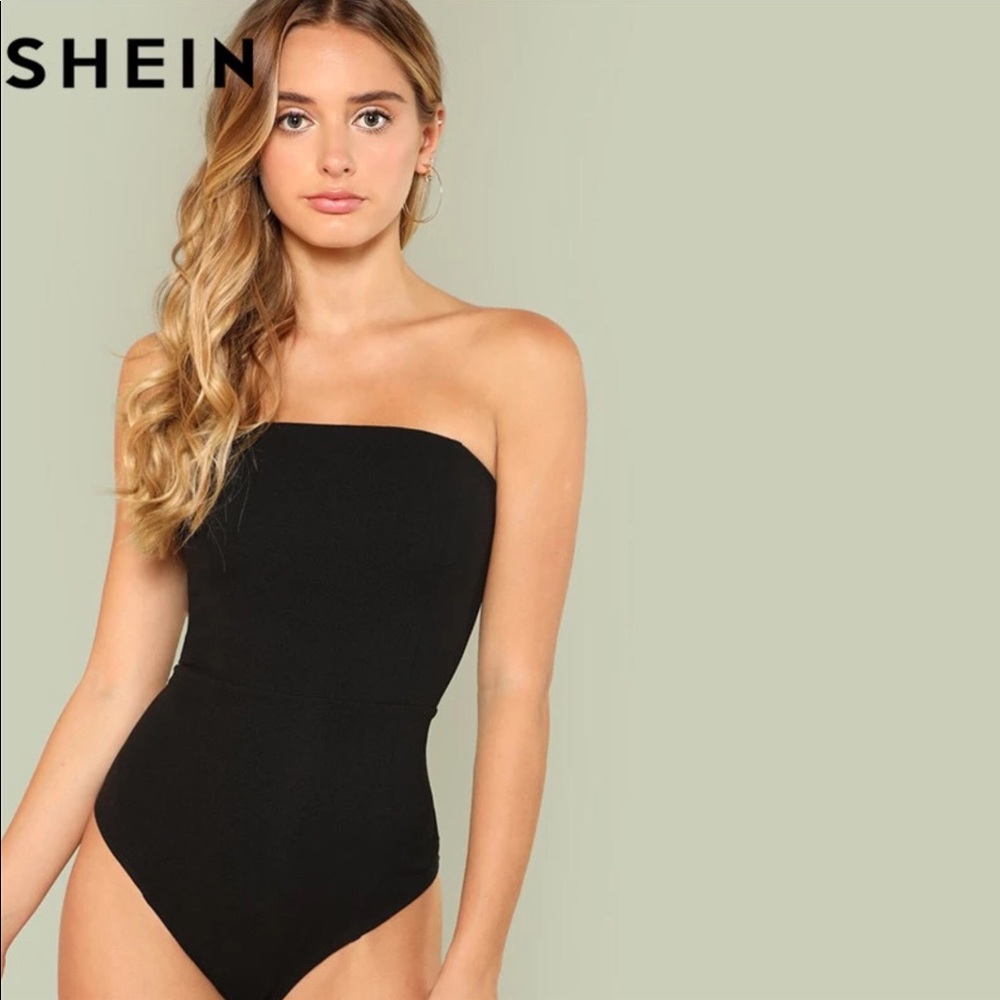 Strapless, tube top bodysuit